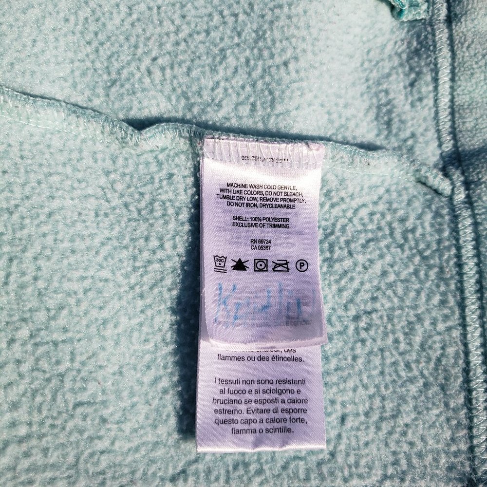 Fleece Jacket Zippered POCKETS Aqua Teal Spring Sz M COLUMBIA 2 Tone - Picture 7 of 13